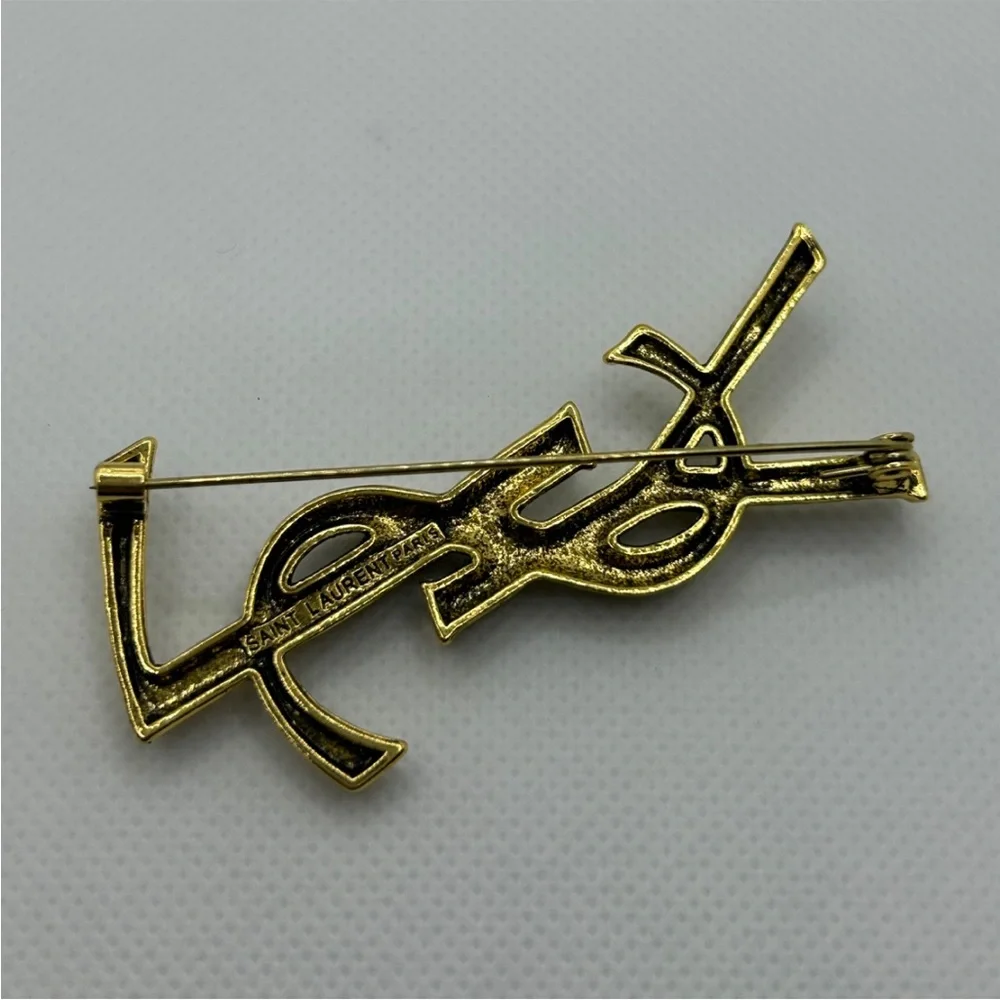 Fashion Jewelry Gold Initial Brooch